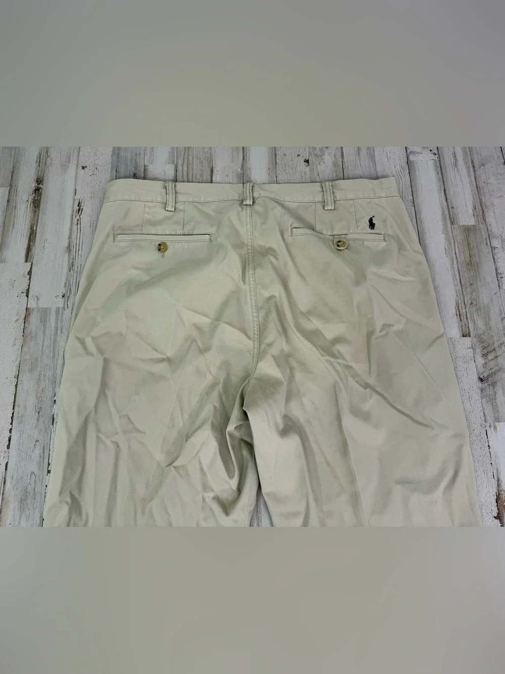 Polo Ralph Lauren 38x29 Classic Fit Beige Cotton Twill Casual Pants Men's